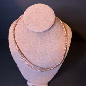 Rose Gold leather braided Chain Necklace